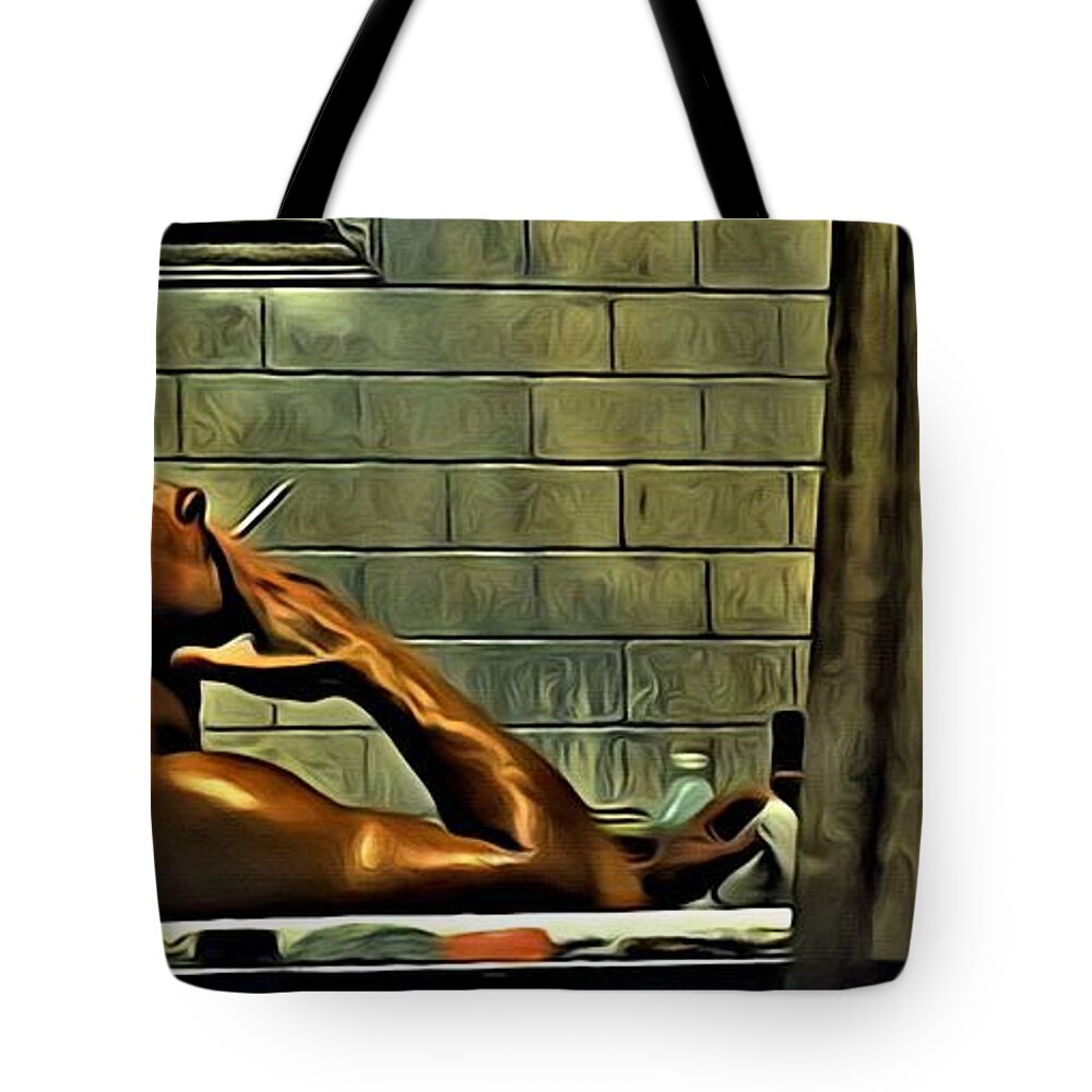 Fight Club Tote Bag featuring the painting Tyler Durden by Florian Rodarte
