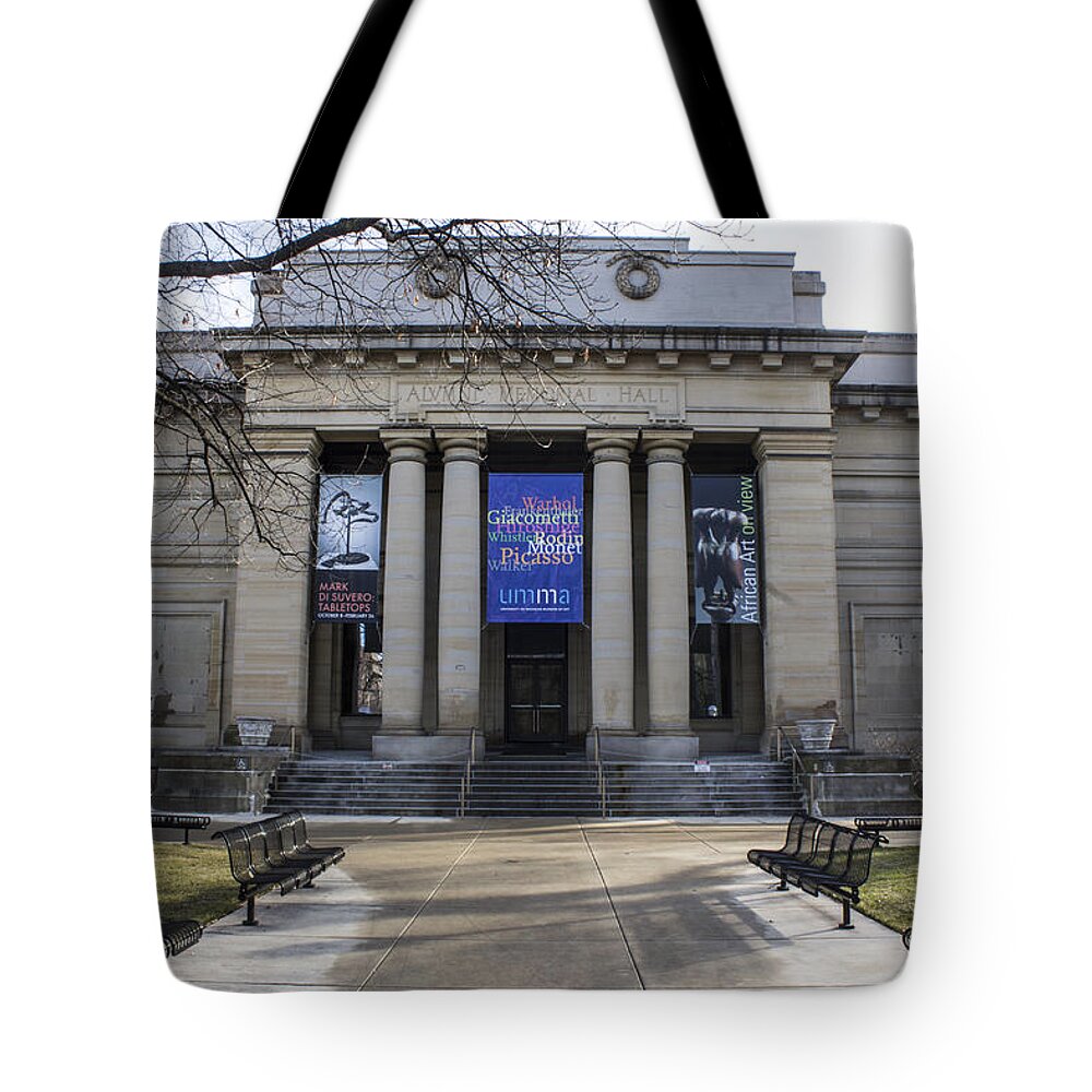 University Of Michigan Tote Bag featuring the photograph U of M in Ann Arbor by John McGraw