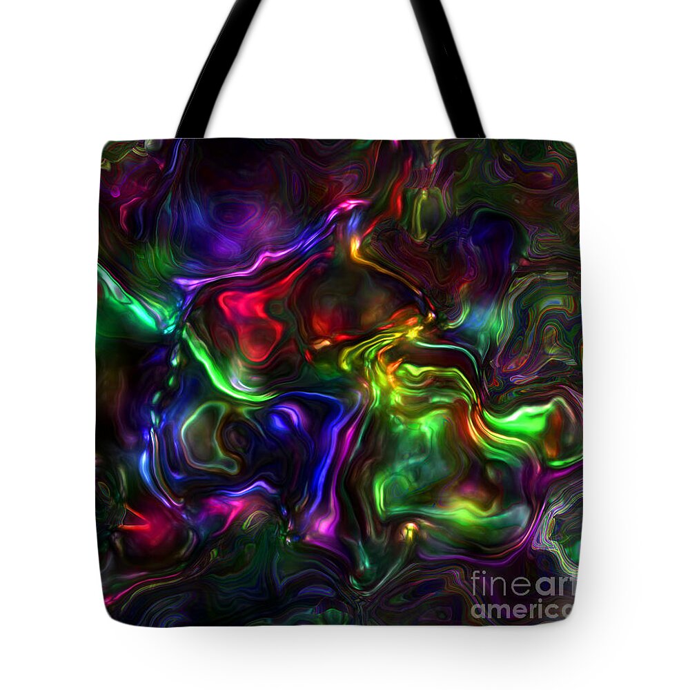 Abstract Tote Bag featuring the painting Umbilical Souls by RC DeWinter