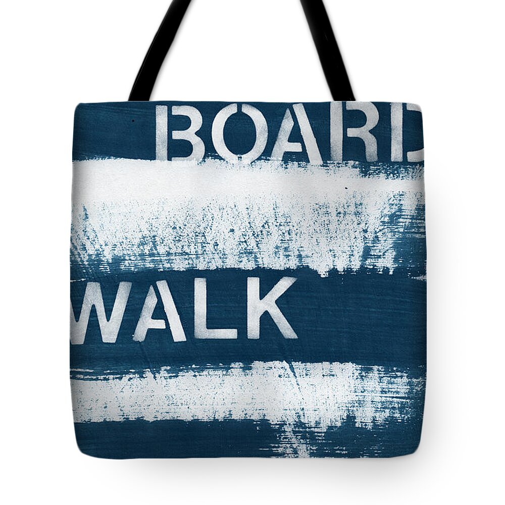 Beach Tote Bag featuring the painting Under The Boardwalk by Linda Woods