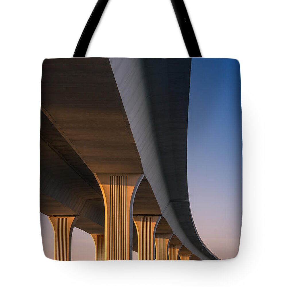 Bridge Tote Bag featuring the photograph Under the Bridge by Jola Martysz