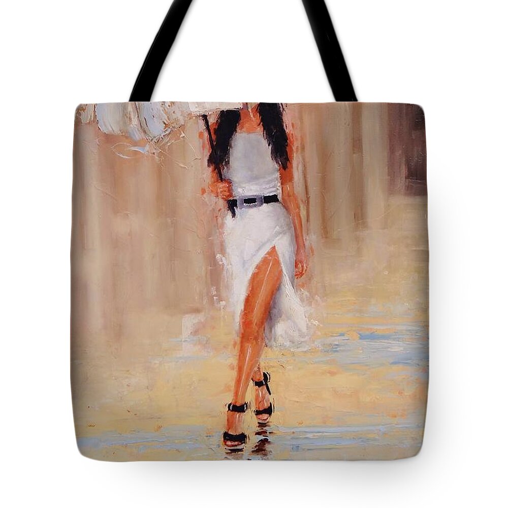 Laura Zanghetti Tote Bag featuring the painting Undercover by Laura Lee Zanghetti