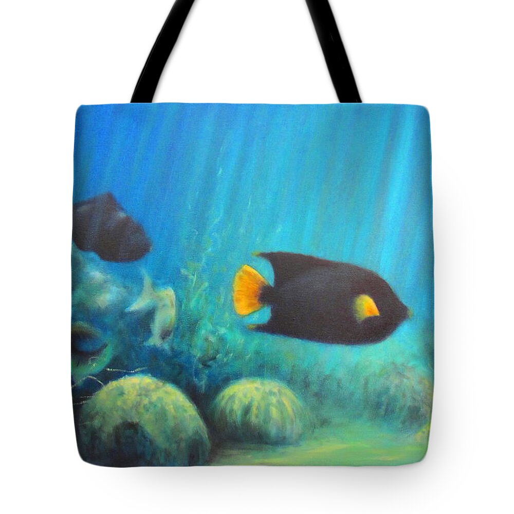 Realism Tote Bag featuring the painting Underwater by Donelli DiMaria