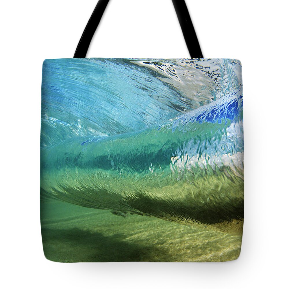 Amaze Tote Bag featuring the photograph Underwater Wave Curl by Vince Cavataio - Printscapes