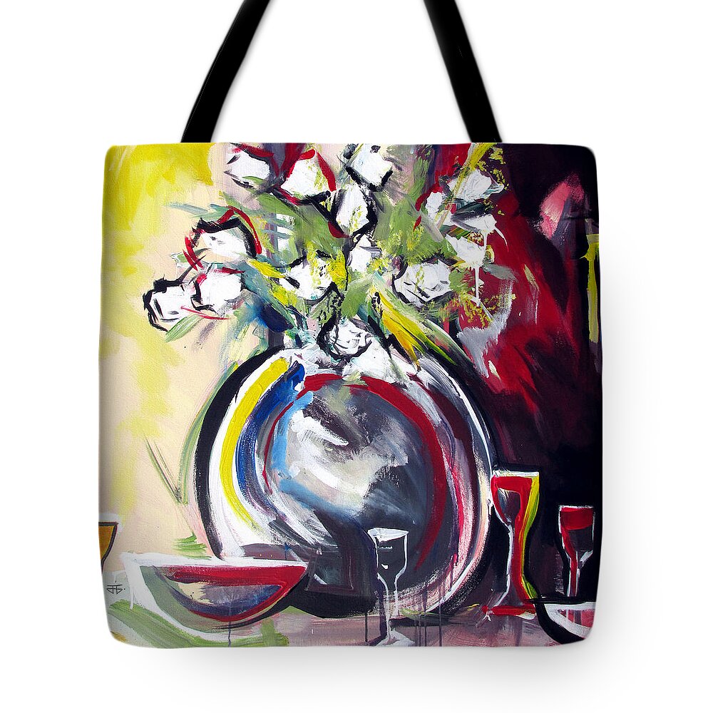 Unforgettable Evening Tote Bag featuring the painting Unforgettable Evening by John Gholson
