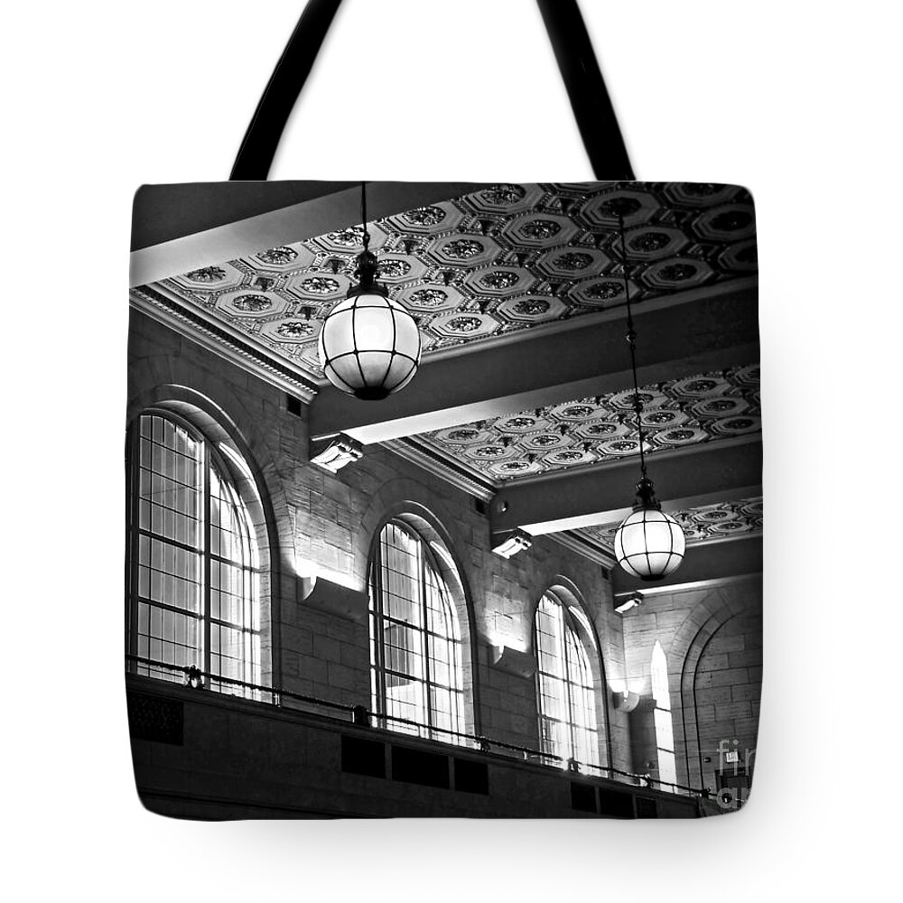 New Haven Tote Bag featuring the photograph Union Station Balcony - New Haven by James Aiken