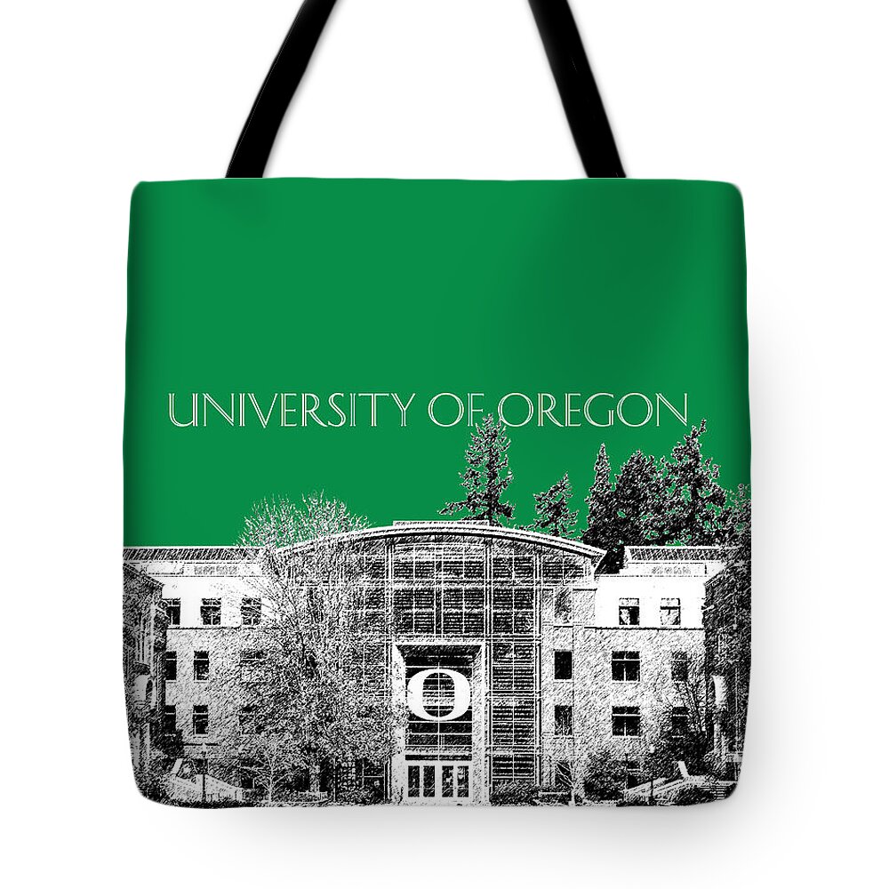University Tote Bag featuring the digital art University of Oregon - Forest Green by DB Artist