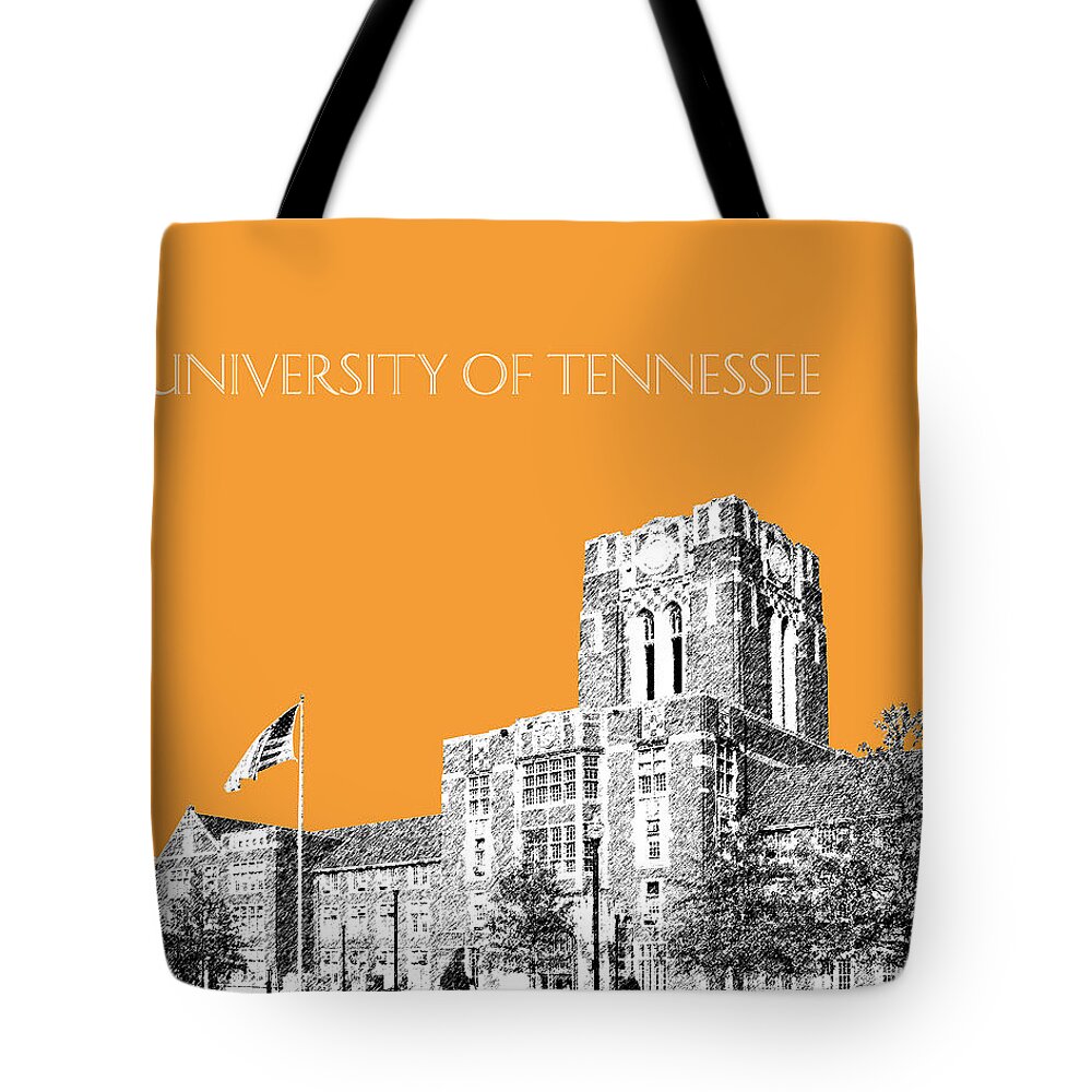 University Tote Bag featuring the digital art University of Tennessee - Orange by DB Artist