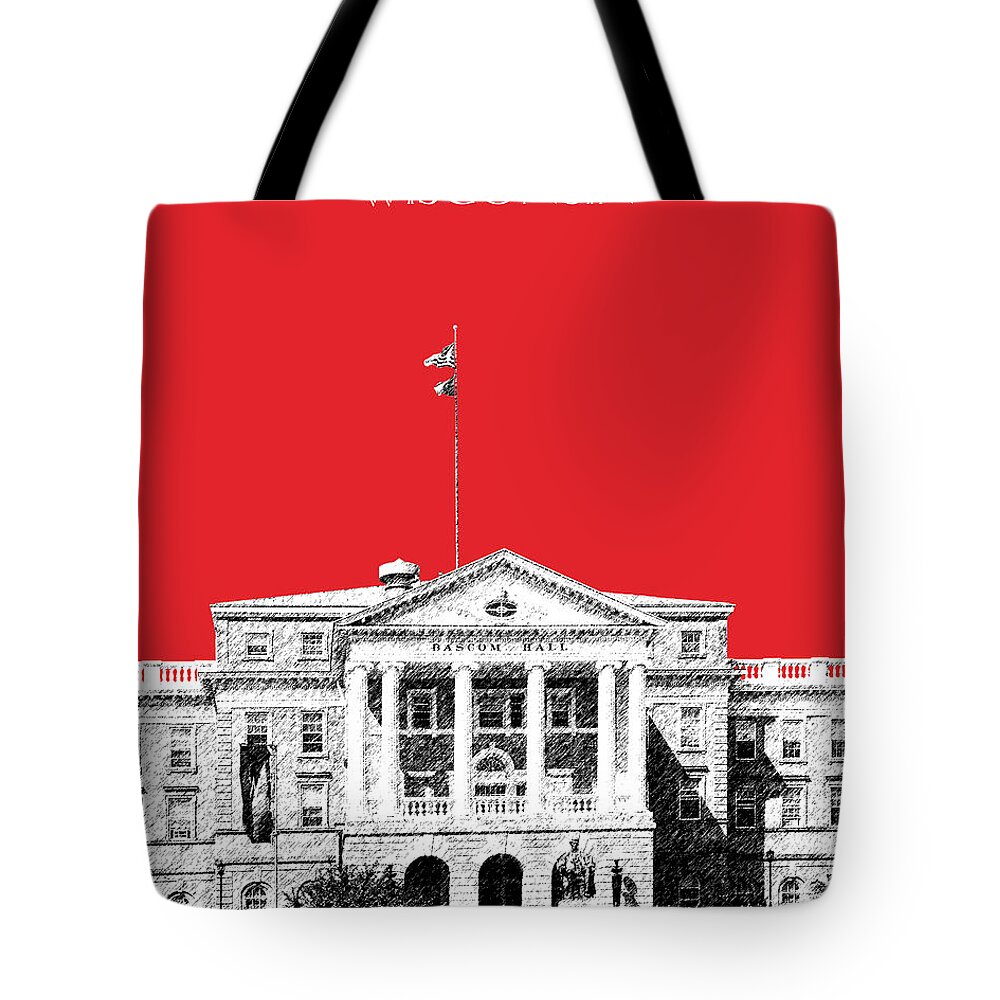 University Tote Bag featuring the digital art University of Wisconsin - Red by DB Artist