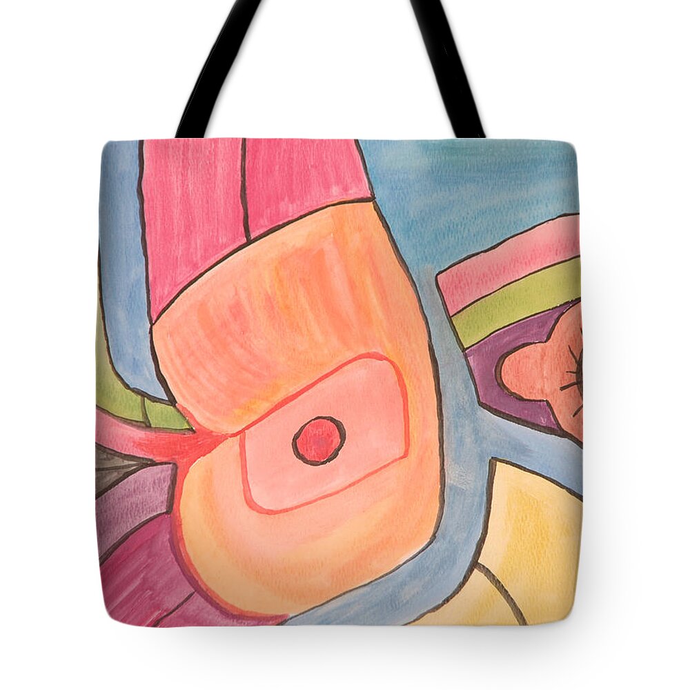 Lines Tote Bag featuring the painting Untitled - Jose Rojas by Jose Rojas