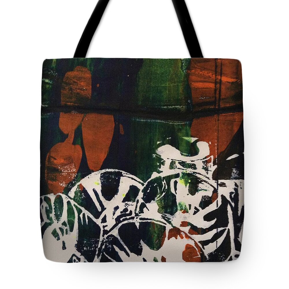Suponic Tote Bag featuring the painting Untitled pan 2 by Sean Roache