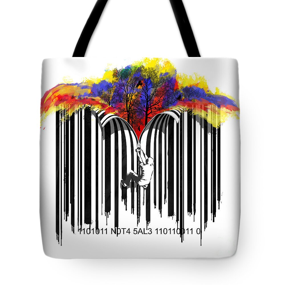 Colour Tote Bag featuring the painting Unzip The Colour Code by Sassan Filsoof