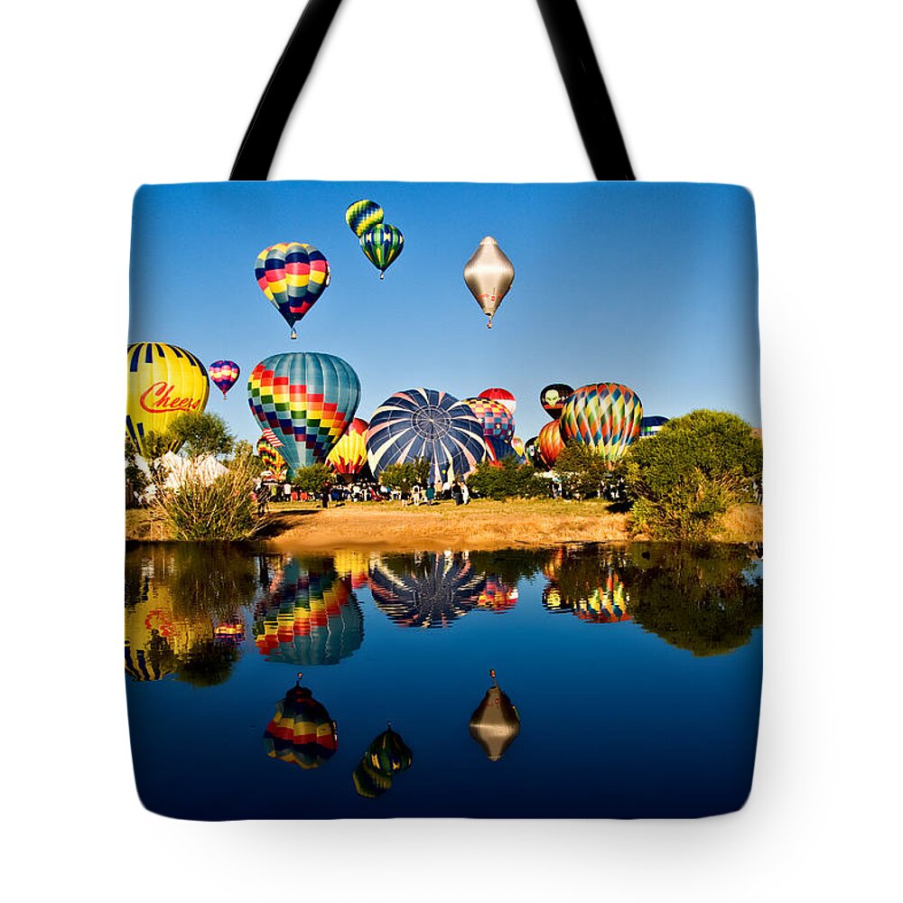 Sports Tote Bag featuring the photograph Balloons by Maria Coulson
