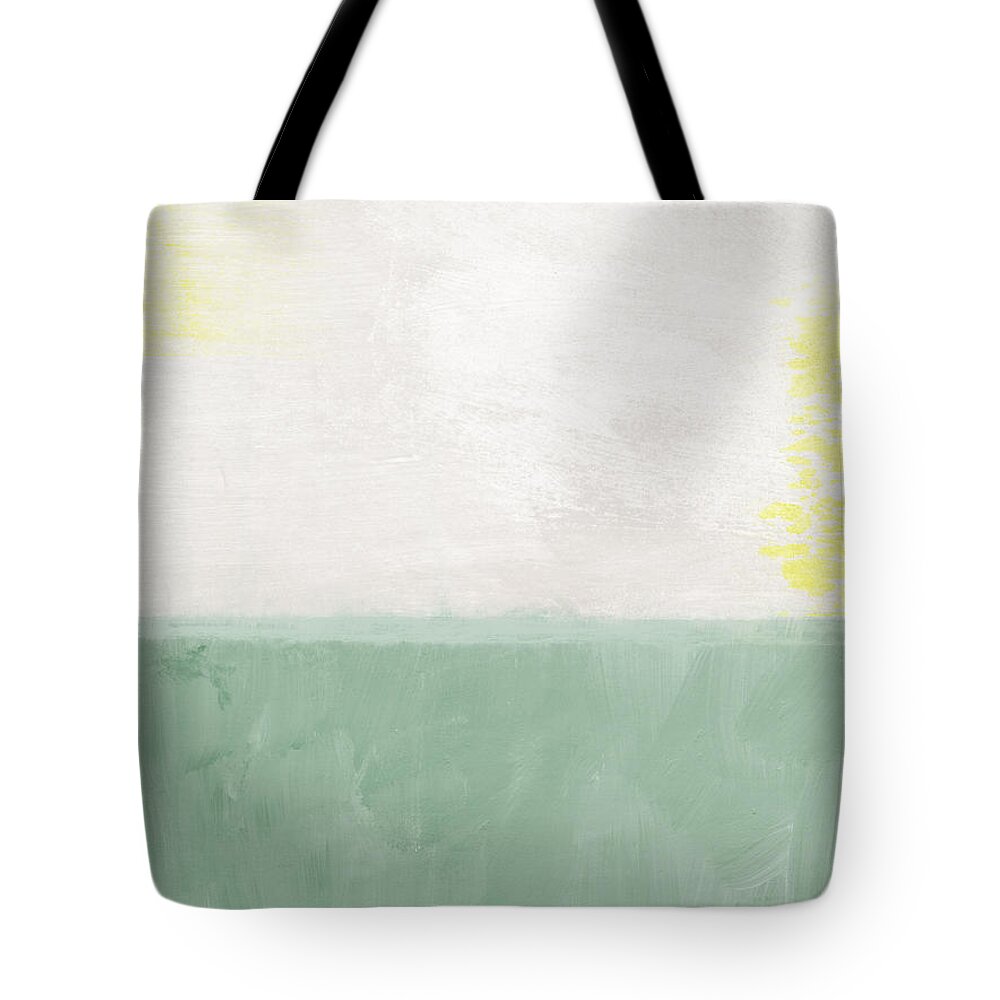 Abstract Landscape Tote Bag featuring the painting Upon Our Sighs by Linda Woods