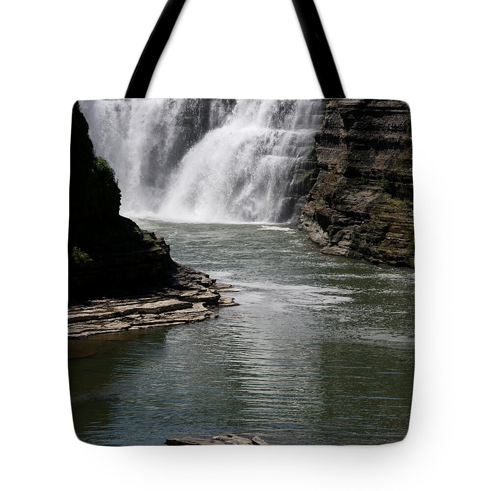 Genesee River Tote Bag featuring the photograph Upper Falls Letchworth State Park by Christiane Schulze Art And Photography