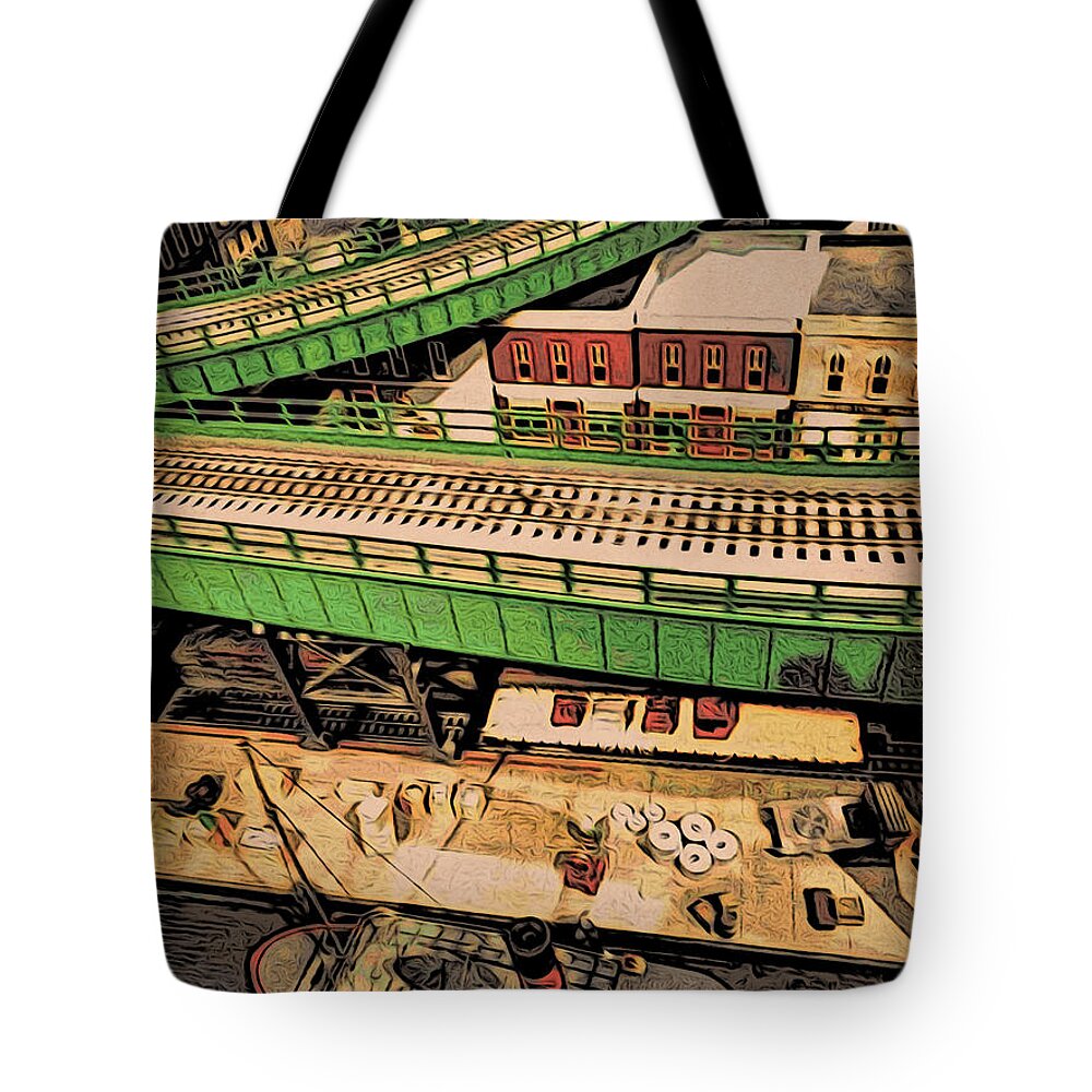 Urban Tote Bag featuring the drawing Urban Dock by Joan Reese