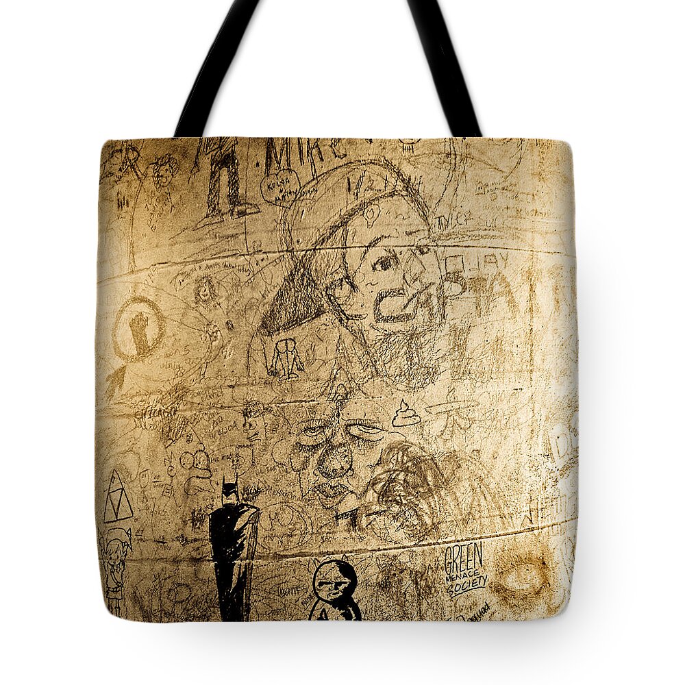 Abstract Tote Bag featuring the photograph Urban Scrawl No. 5 by Fei A