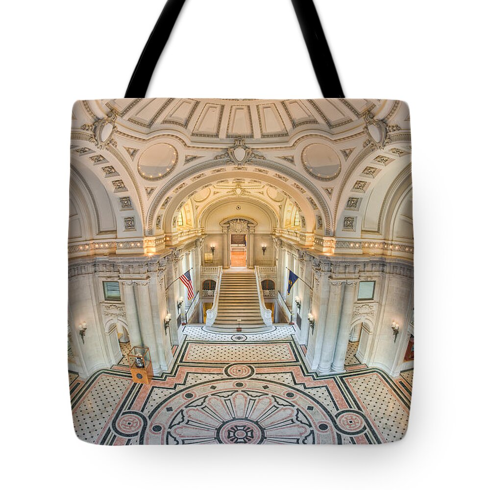 Clarence Holmes Tote Bag featuring the photograph US Naval Academy Bancroft Hall III by Clarence Holmes