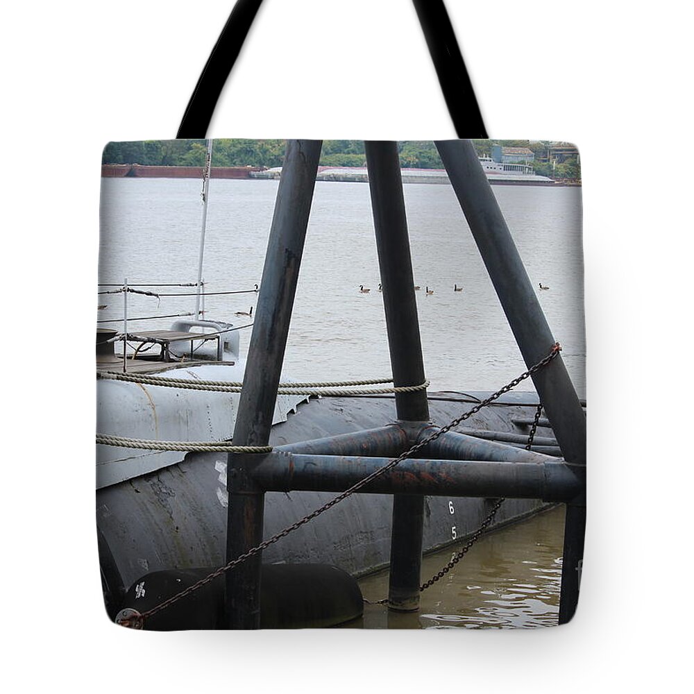 Uss Tote Bag featuring the photograph USS Requin Submarine SS-481 by Cynthia Snyder