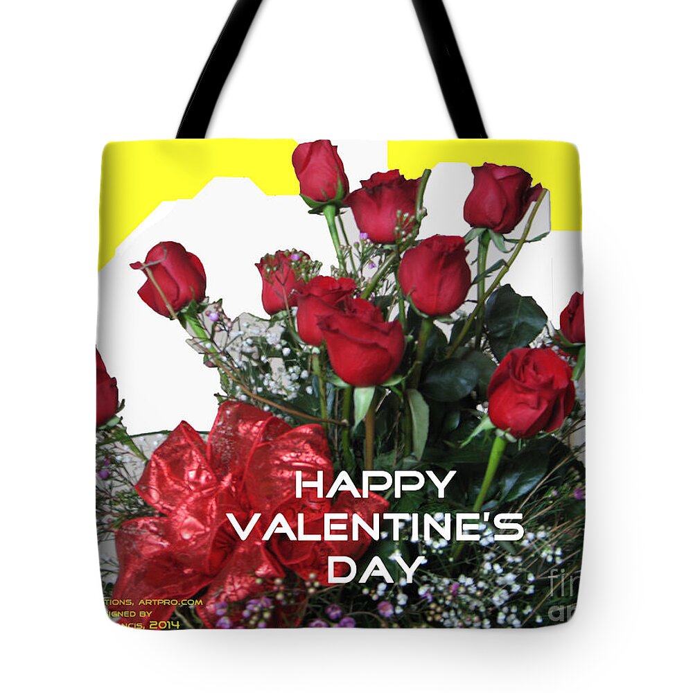 Floral Tote Bag featuring the digital art Valentine Day by Karen Francis