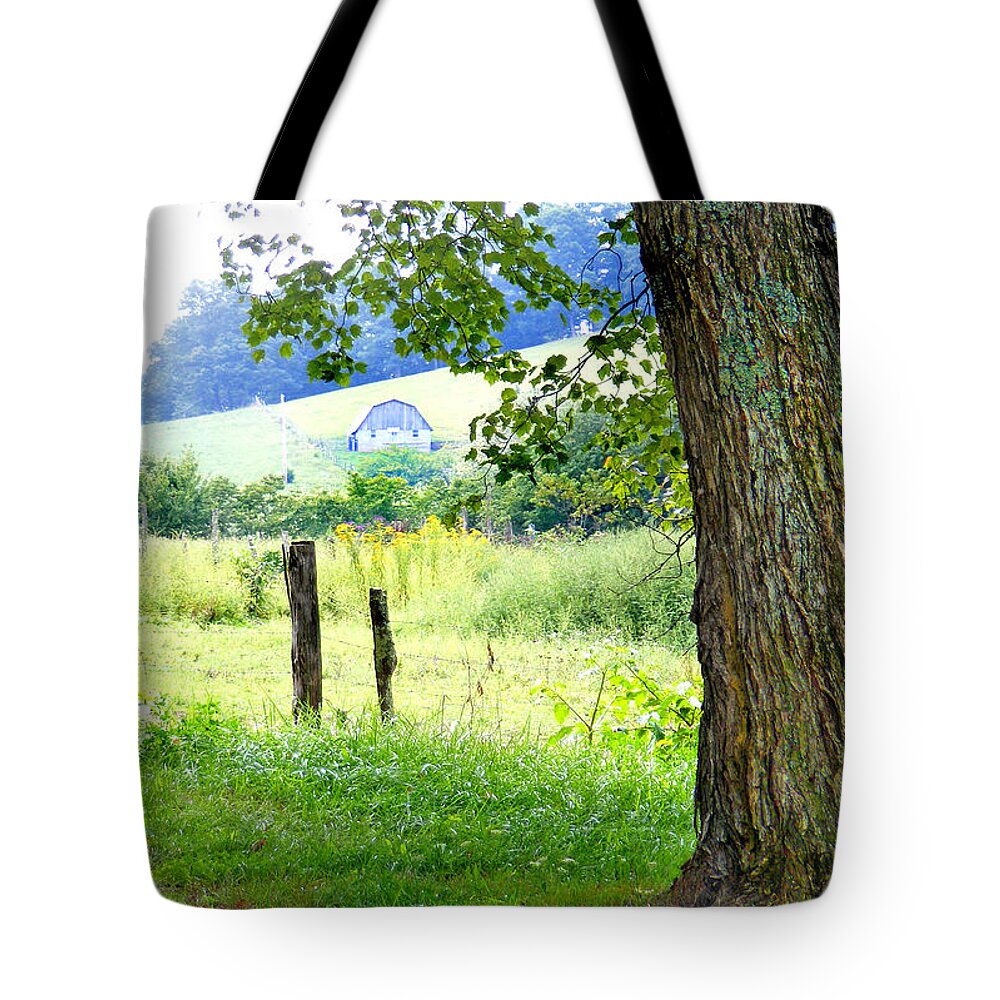 Duane Mccullough Tote Bag featuring the photograph Valley View along Flat Creek Rd by Duane McCullough