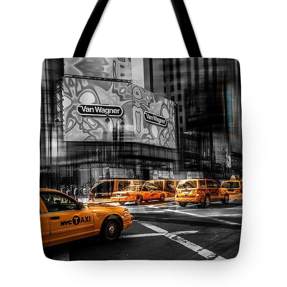 Nyc Tote Bag featuring the photograph Van Wagner - Colorkey by Hannes Cmarits