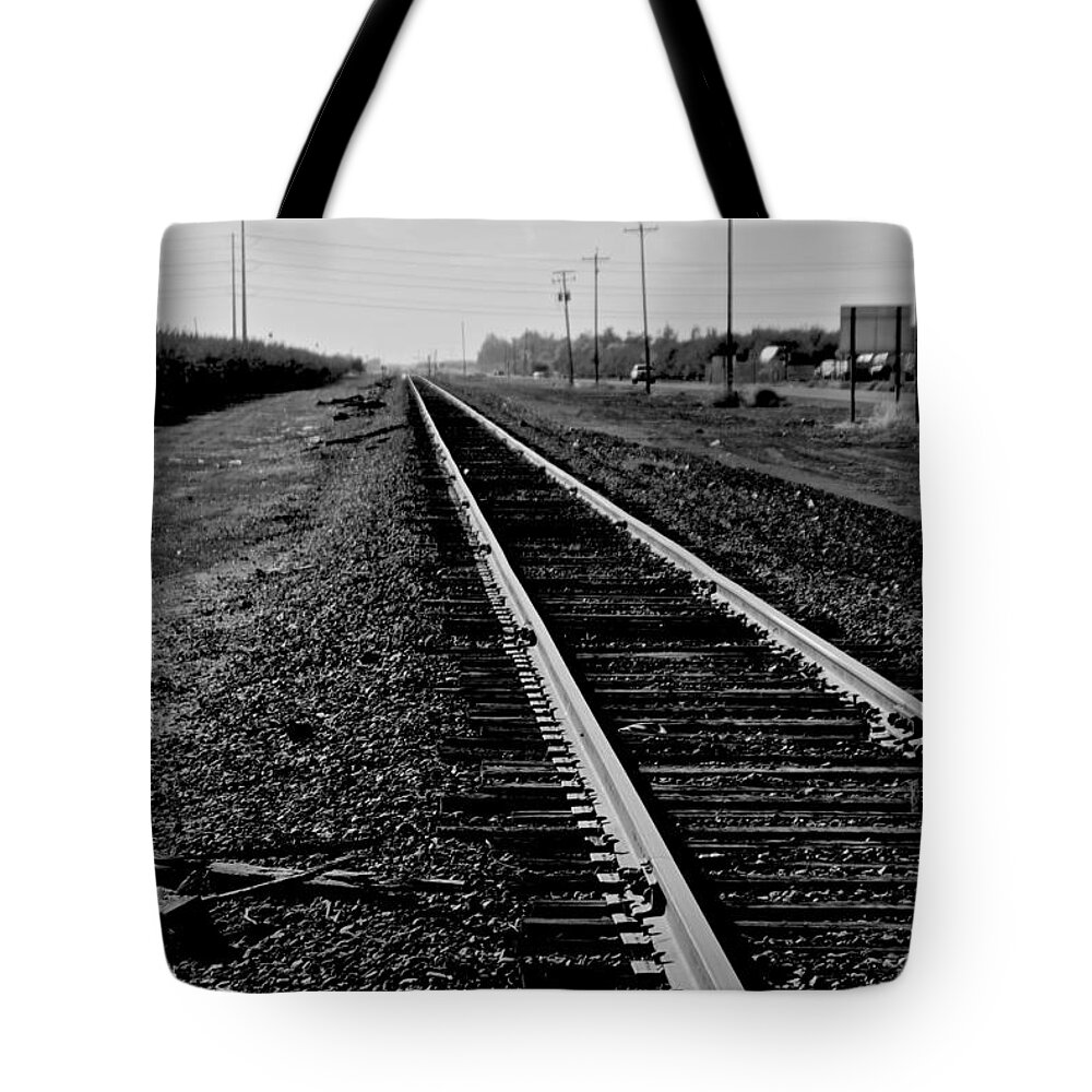 Railroad Tote Bag featuring the photograph Vanishing Point by Eric Tressler