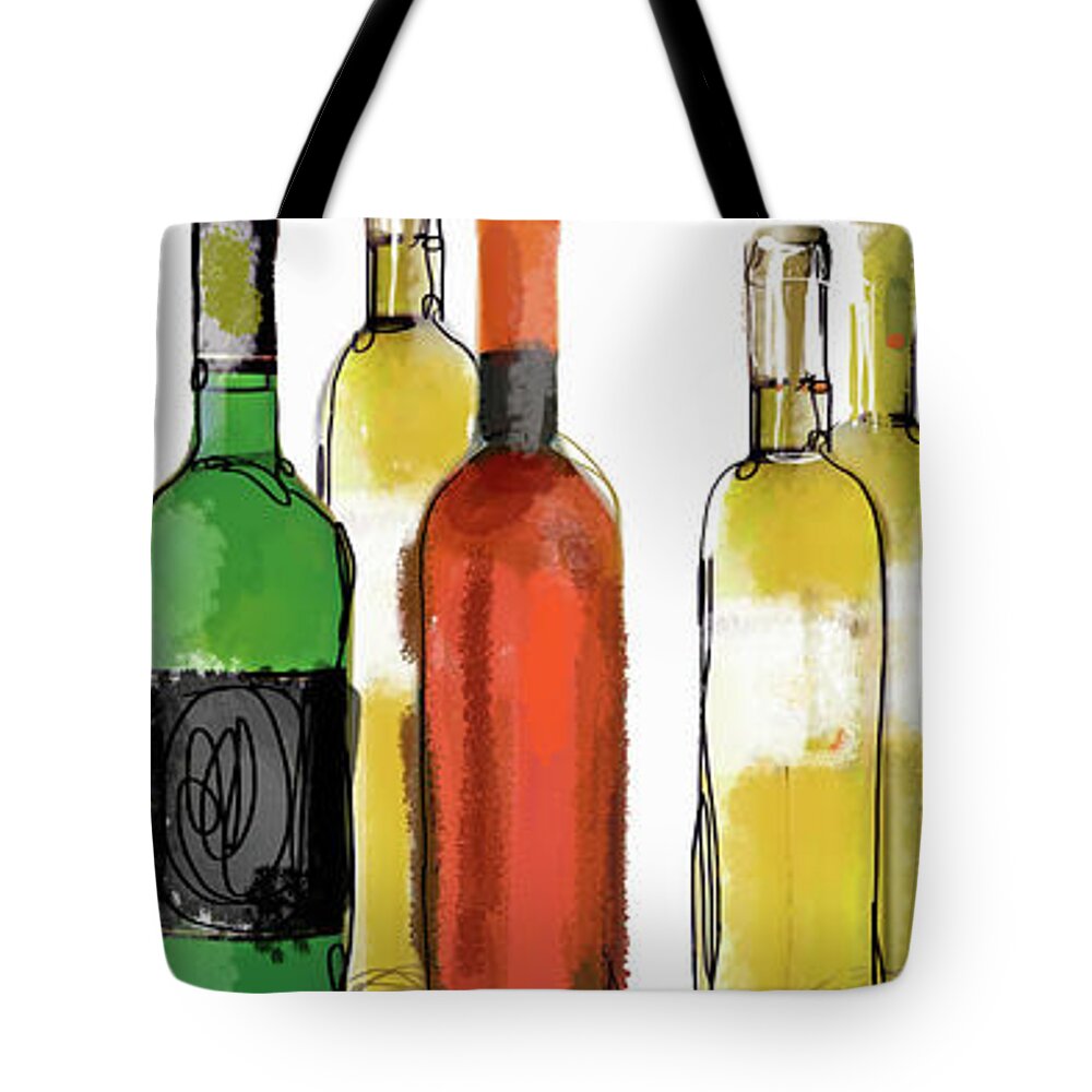 Abundance Tote Bag featuring the photograph Various Wine Bottles by Ikon Ikon Images