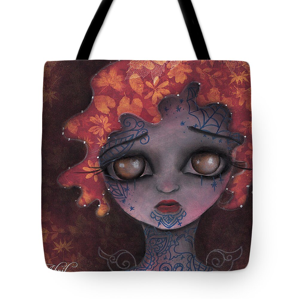 Tattoos Tote Bag featuring the painting Vayo by Abril Andrade