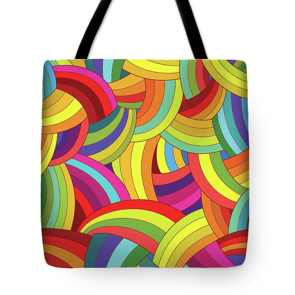 Curve Tote Bag featuring the digital art Vector Abstract Seamless Pattern by Linaflerova