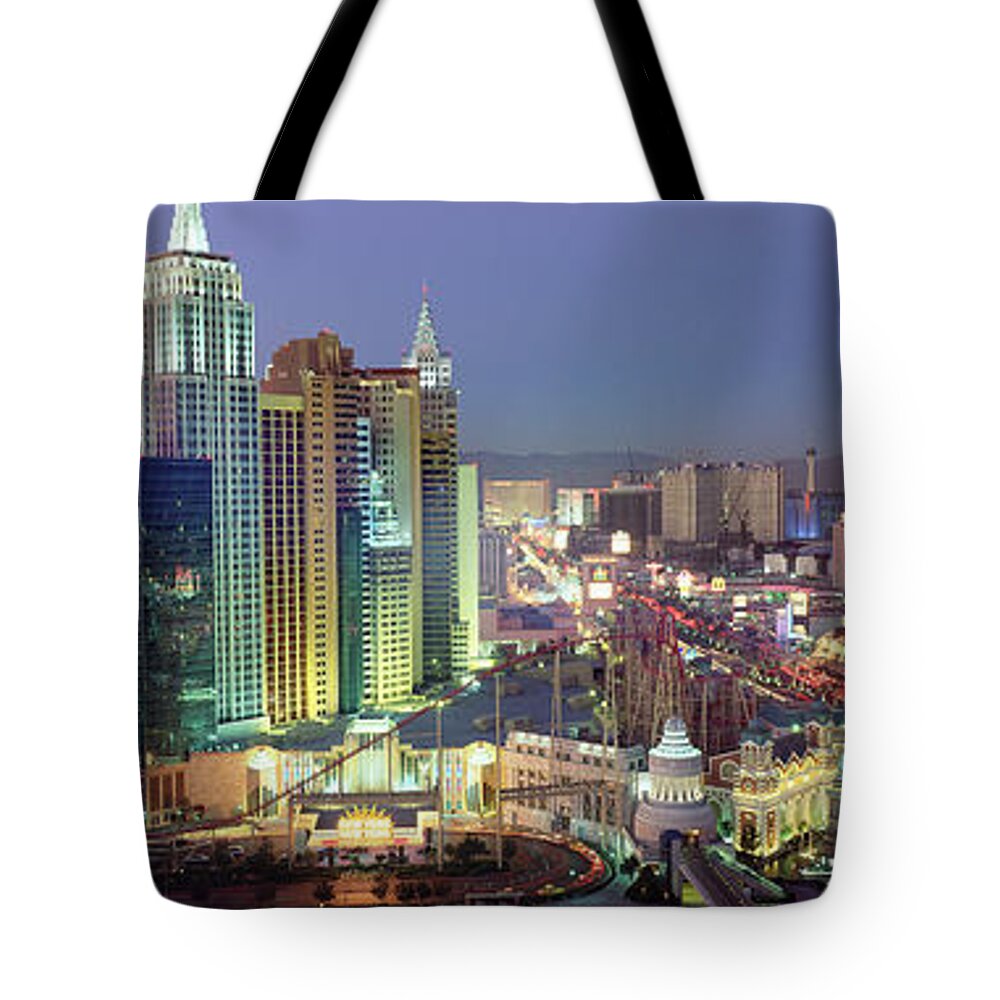 Vegas Skyline Tote Bag featuring the photograph Vegas Skyline by Jon Neidert