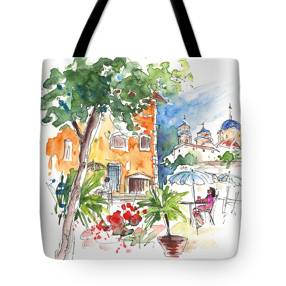 Travel Tote Bag featuring the painting Velez Rubio Townscape 03 by Miki De Goodaboom