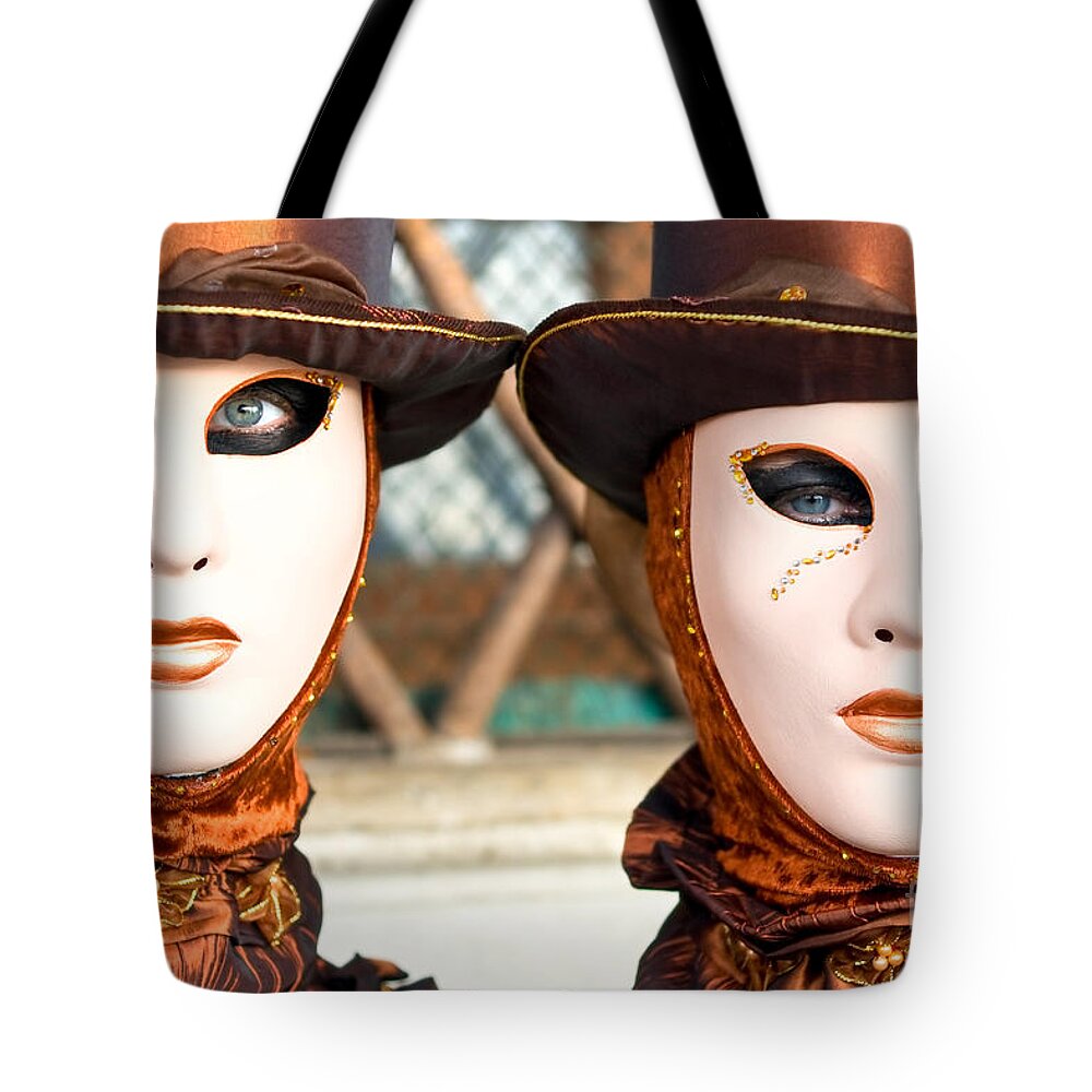 Carnaval Tote Bag featuring the photograph Venice Masks - Carnival. by Luciano Mortula