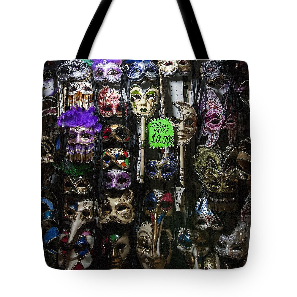 Italia Tote Bag featuring the photograph Venitian Masks by Sonny Marcyan