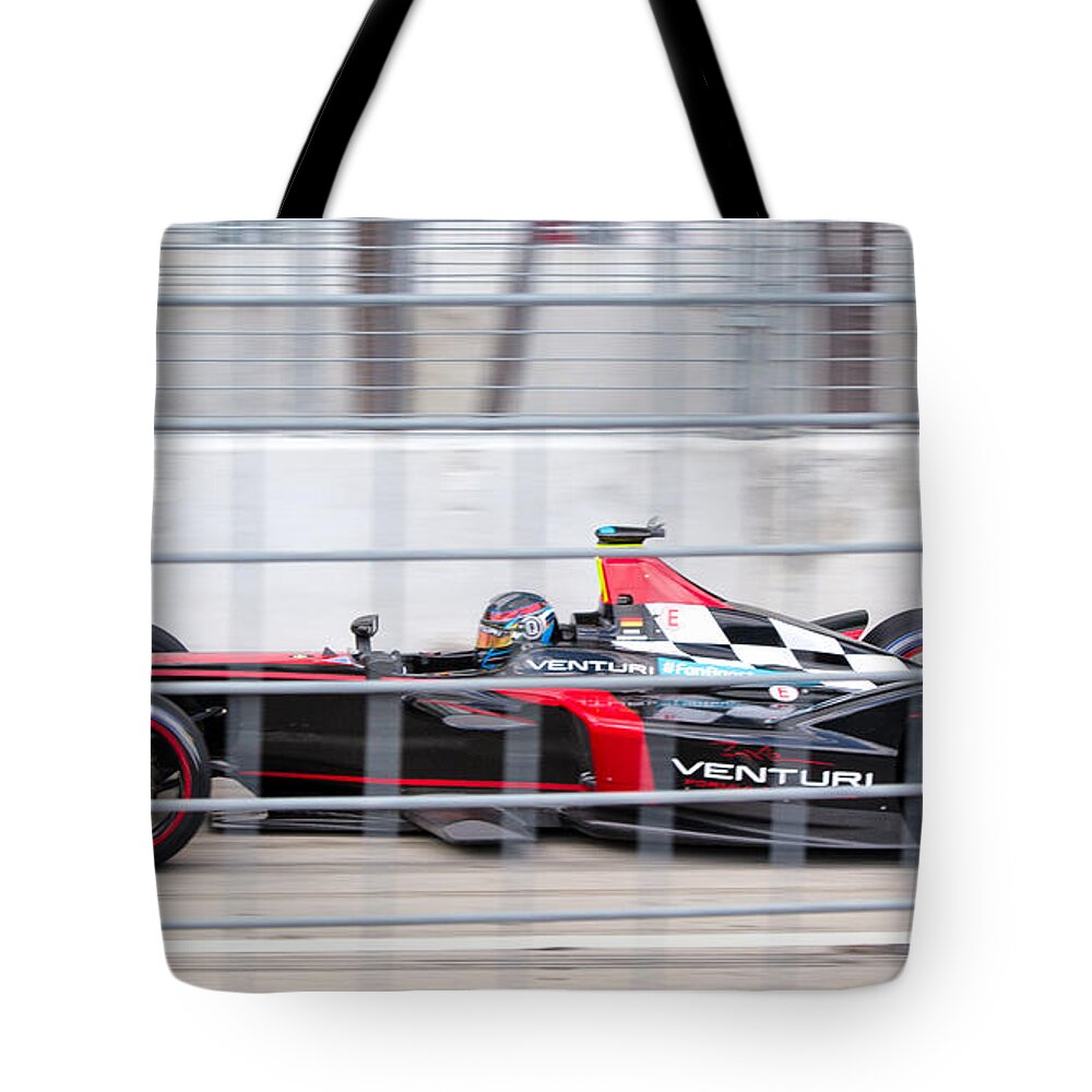 Fia Formula E Tote Bag featuring the photograph Venturi Race Team ePrix by Rene Triay FineArt Photos