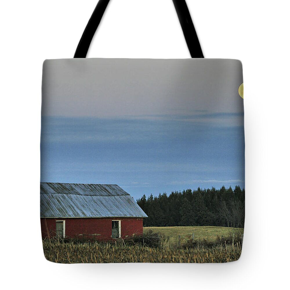 Moon Tote Bag featuring the photograph Vermont Full Moon by Deborah Benoit