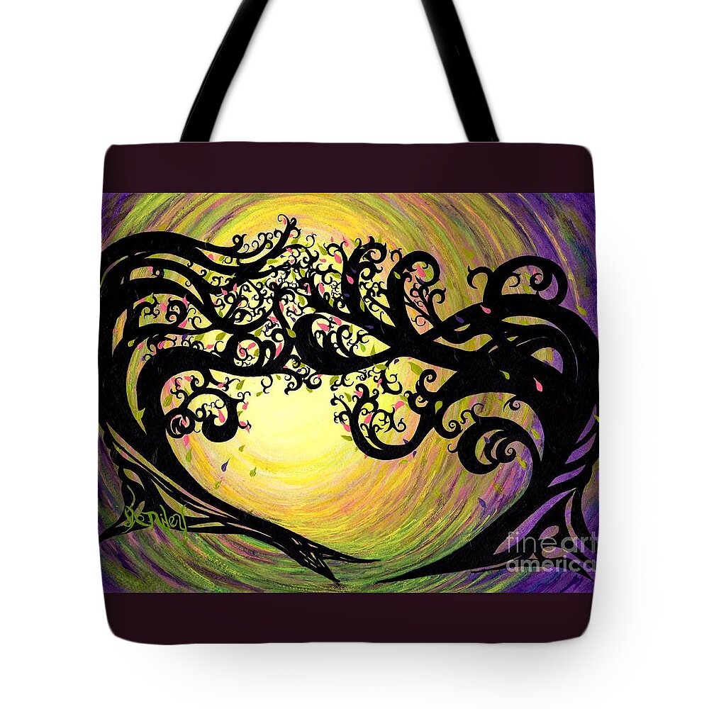 Equinox Tote Bag featuring the painting Vernal Equinox by Janine Riley