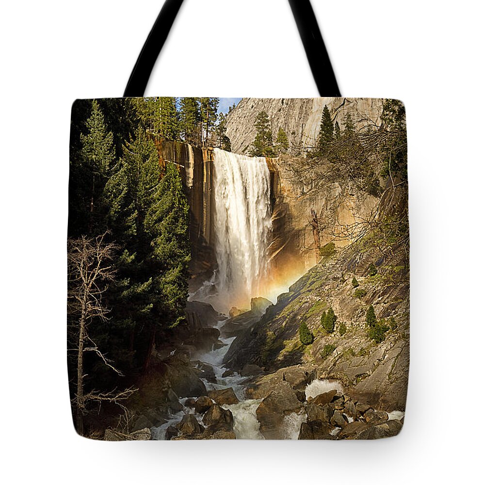 California Tote Bag featuring the photograph Vernal Fall rainbow by Alice Cahill