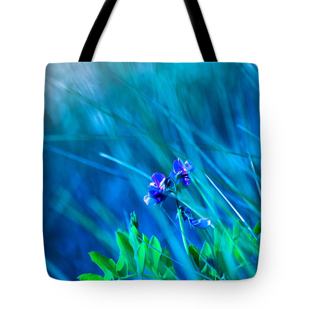 Purple Tote Bag featuring the photograph Vetch In Blue by Adria Trail
