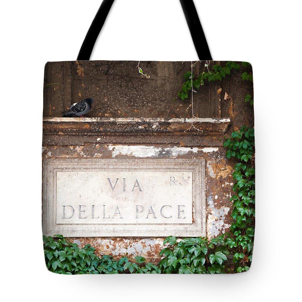 Street Tote Bag featuring the photograph Via della Pace by Matteo Colombo