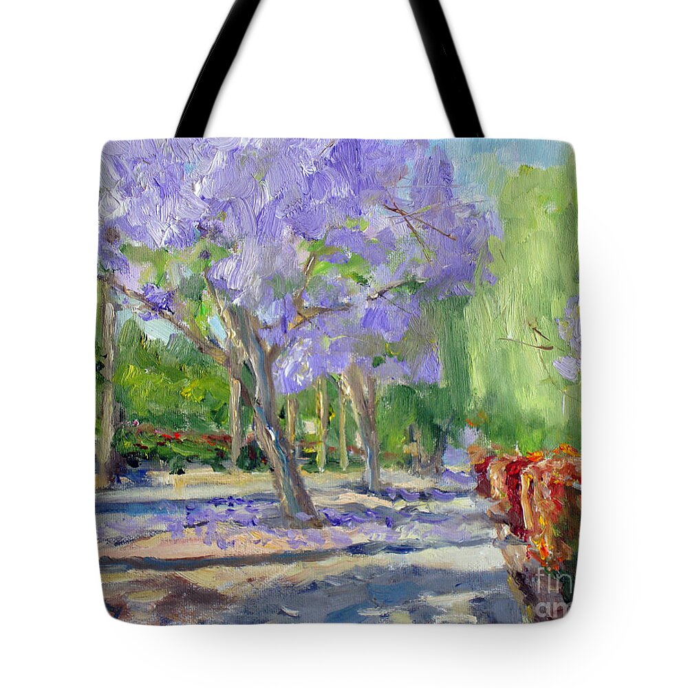 Painting Tote Bag featuring the painting Victoria Avenue Walkway by Joan Coffey
