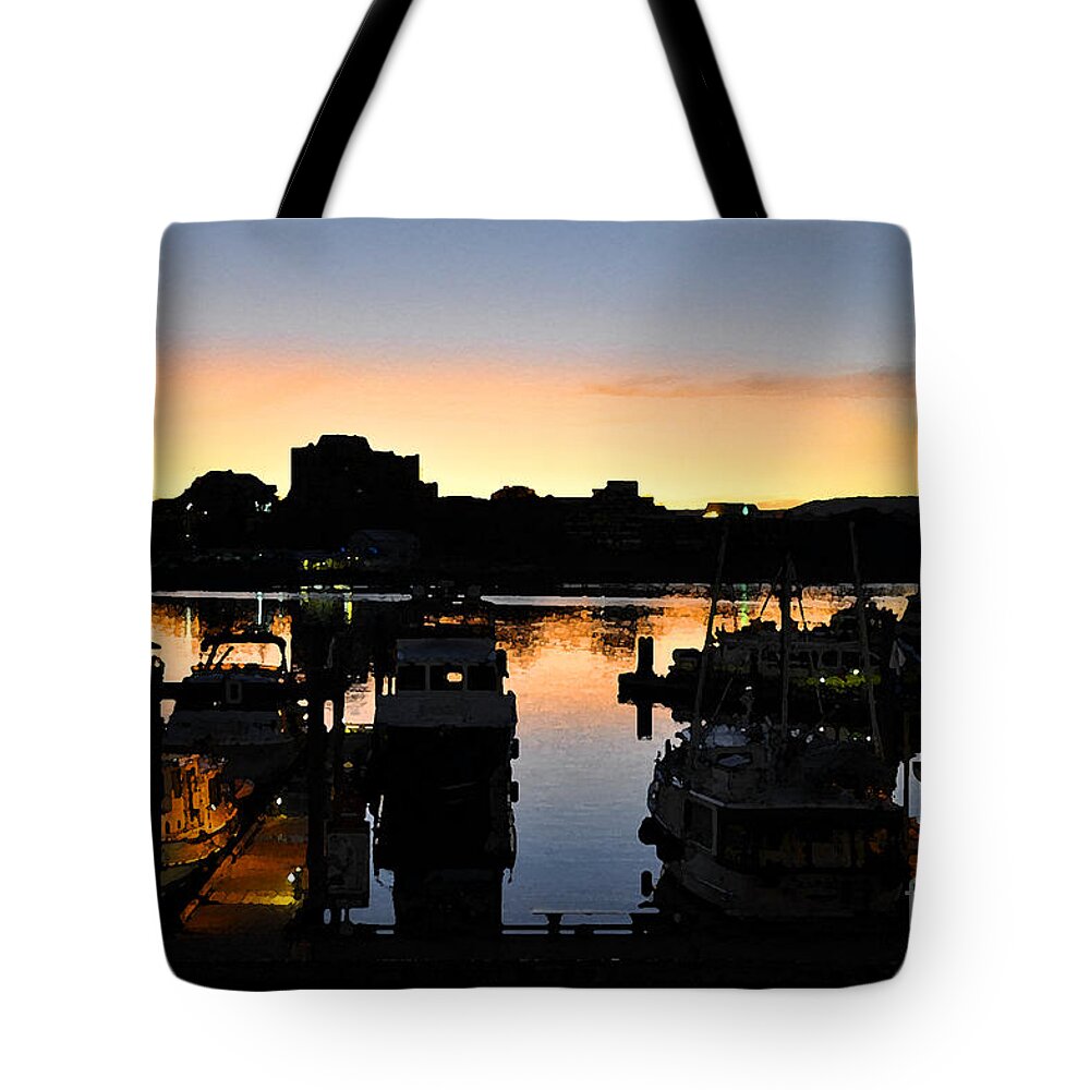 Boats Tote Bag featuring the photograph End Of Day At The Dock by Kirt Tisdale