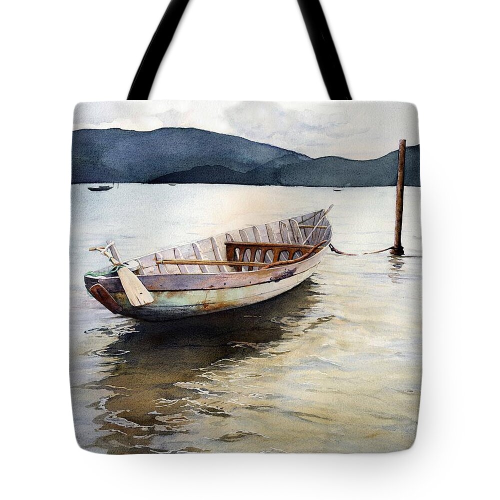 Boat Tote Bag featuring the painting Vietnam Waters by Brenda Beck Fisher