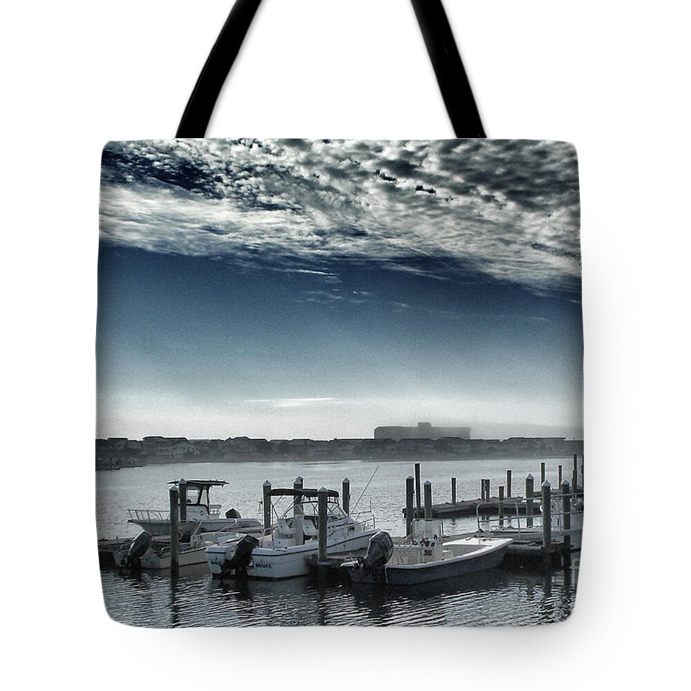 Wrightsville Beach Tote Bag featuring the photograph View From A Bridge by Phil Mancuso
