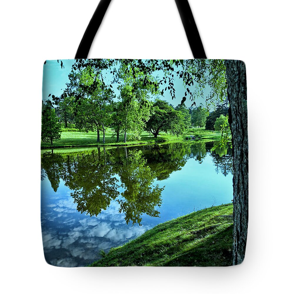 Beautiful Tote Bag featuring the photograph View From Accross the Lake by Tom Mc Nemar