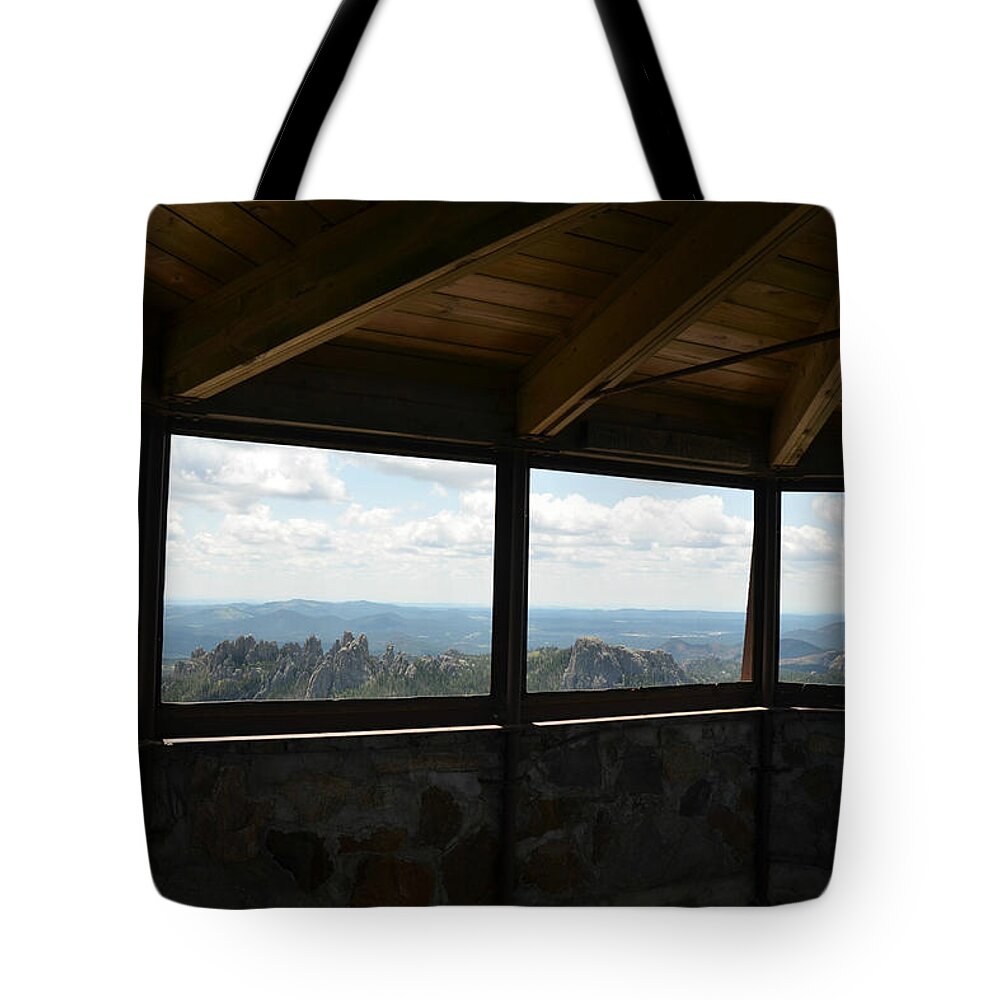Dakota Tote Bag featuring the photograph View from Harney Peak Lookout by Greni Graph