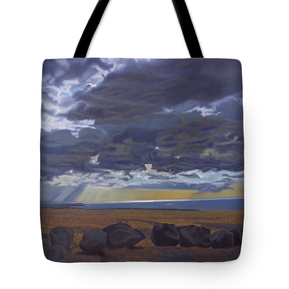 Hawaiian Painting Tote Bag featuring the painting View from Spencer by Thu Nguyen