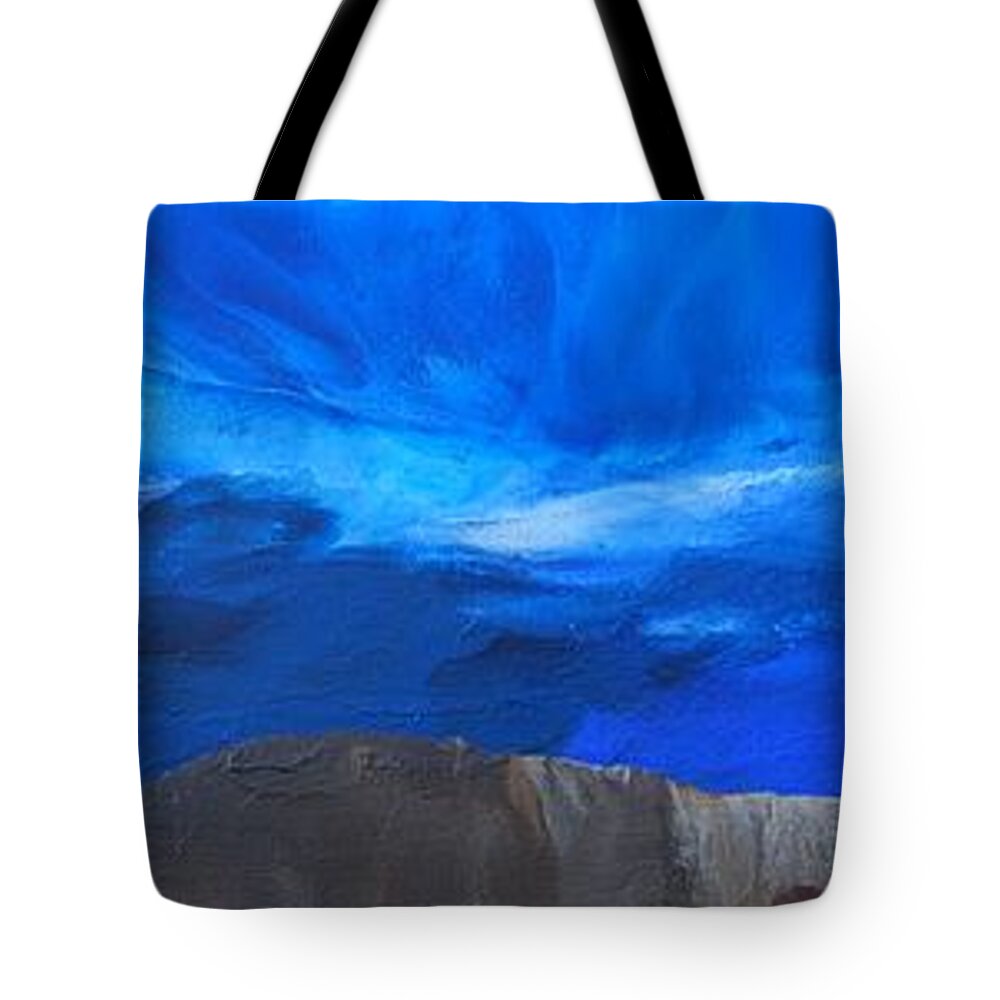 Sky Tote Bag featuring the painting View From the Ridge by Linda Bailey