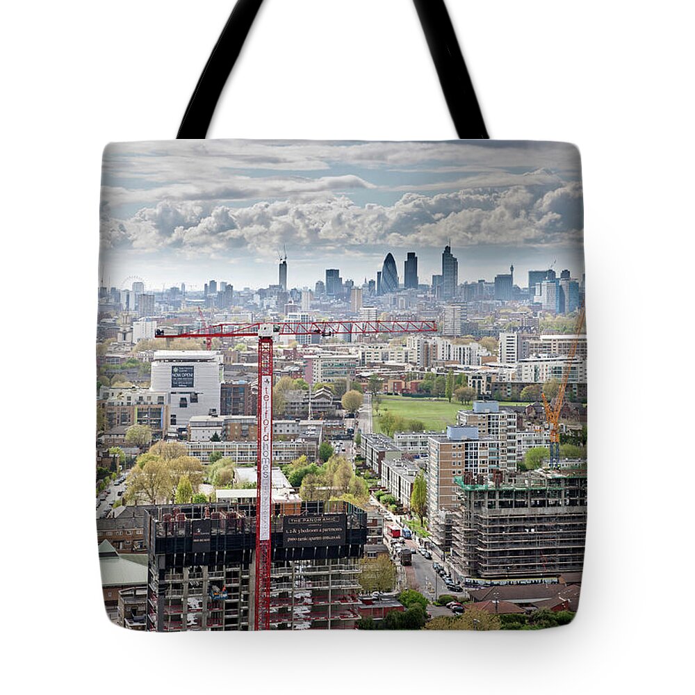 Construction Site Tote Bag featuring the photograph View Of East London by James Burns