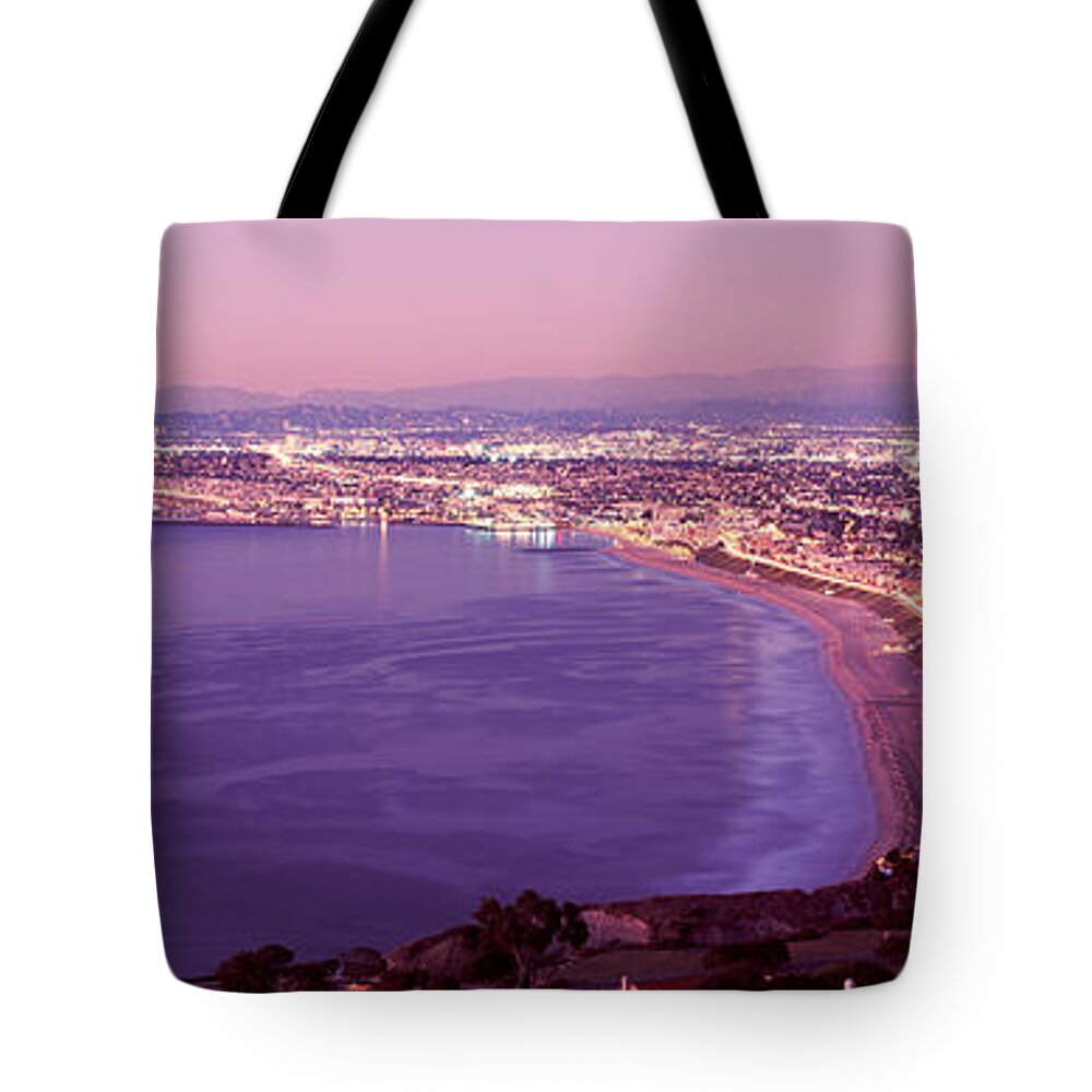 Photography Tote Bag featuring the photograph View Of Los Angeles Downtown by Panoramic Images